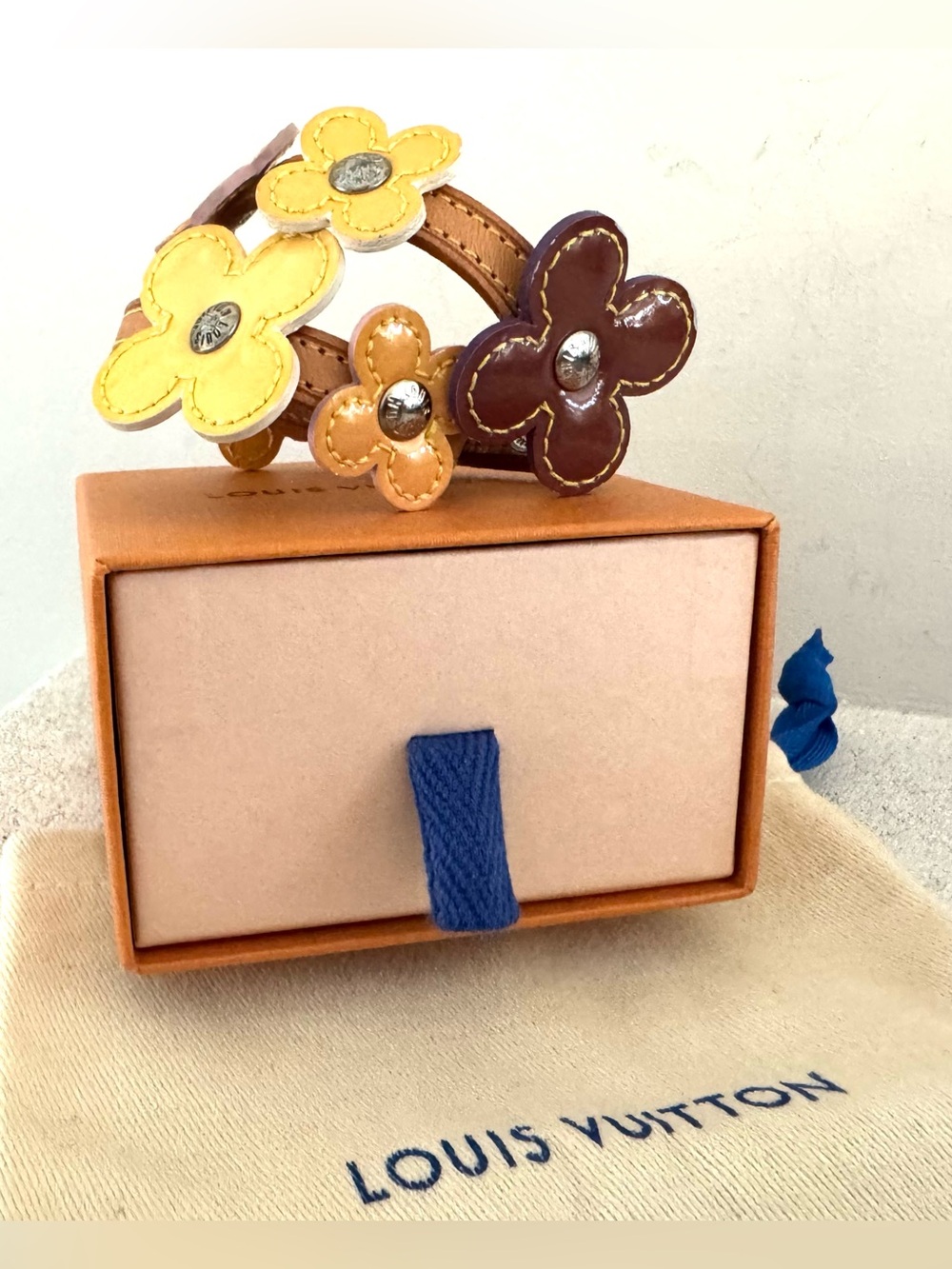 LOUIS VUITTON Vernis Flower Double Wrap Bracelet Choker Necklace - Picture 2 of 11
